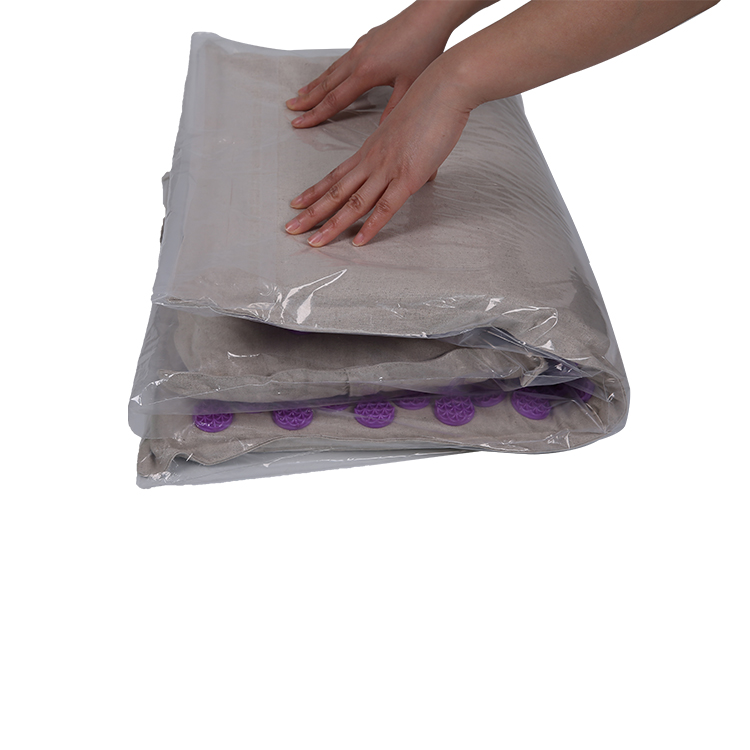 Najwyższej jakości ekologiczna mata do masażu akupresury Naturalna organiczna bawełna lniana na plecy i szyję, mata do akupunktury i zestaw poduszek z lnianą torbą do przenoszenia (5)
